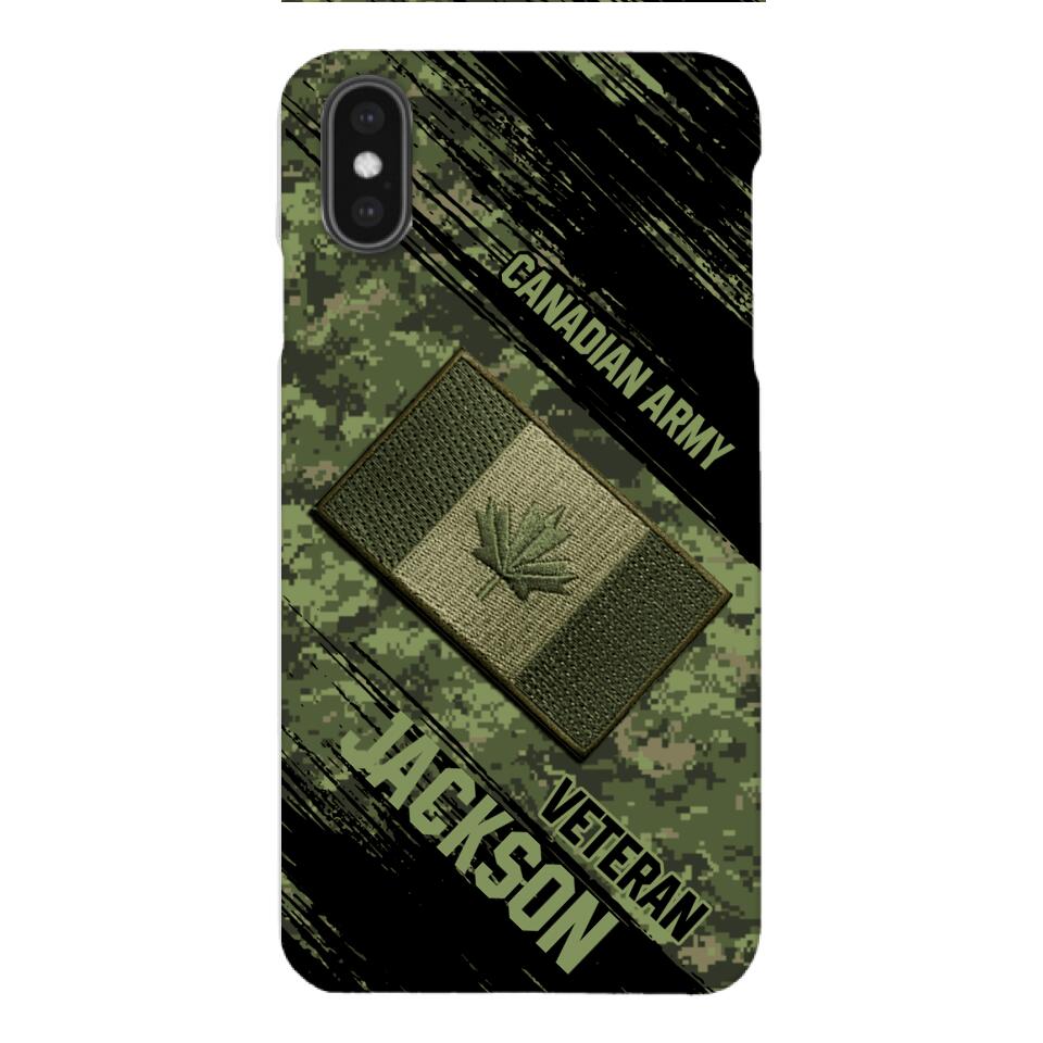 Personalized Canadian Army Veteran Camo Phone Case Printed QTDT2903