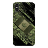 Personalized Canadian Army Veteran Camo Phone Case Printed QTDT2903