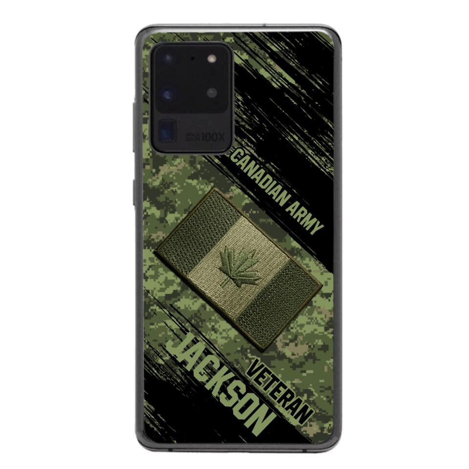 Personalized Canadian Army Veteran Camo Phone Case Printed QTDT2903