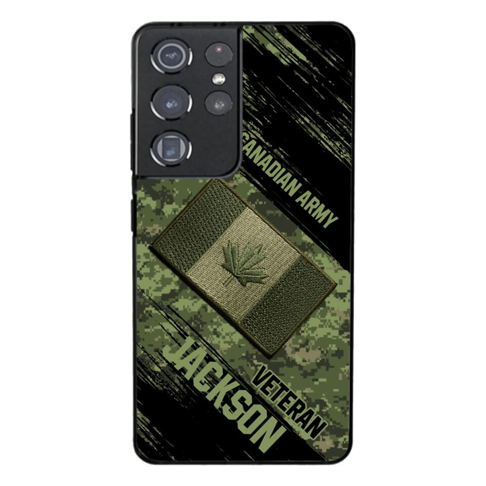 Personalized Canadian Army Veteran Camo Phone Case Printed QTDT2903