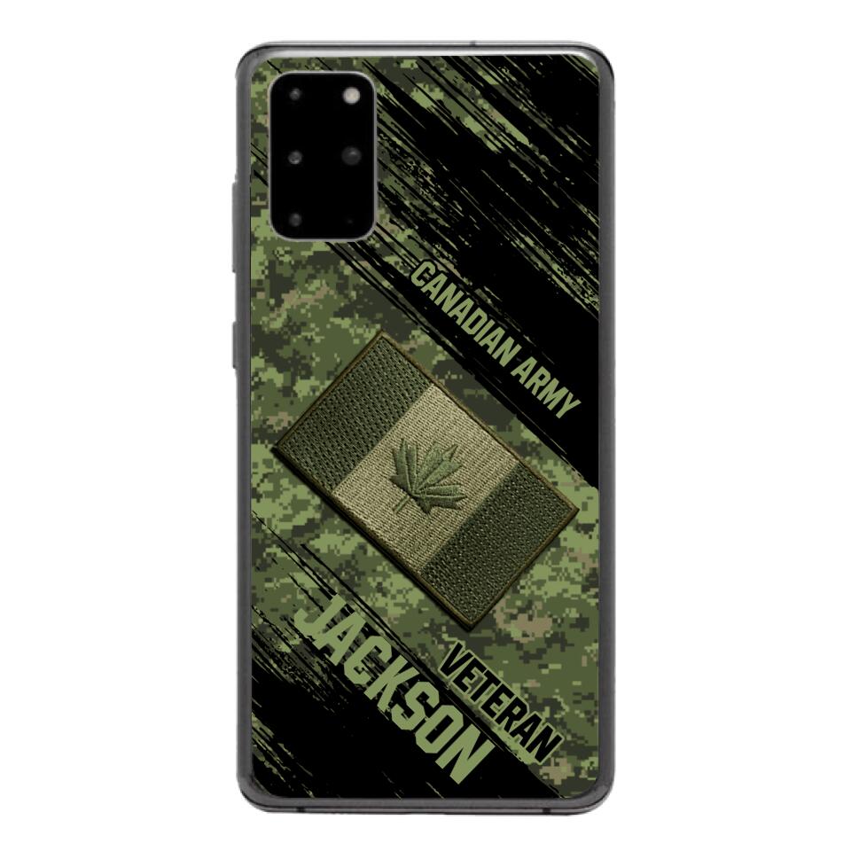 Personalized Canadian Army Veteran Camo Phone Case Printed QTDT2903