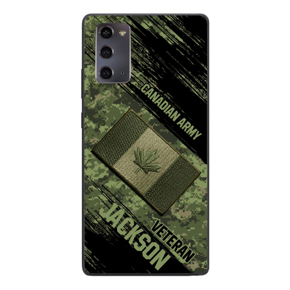 Personalized Canadian Army Veteran Camo Phone Case Printed QTDT2903