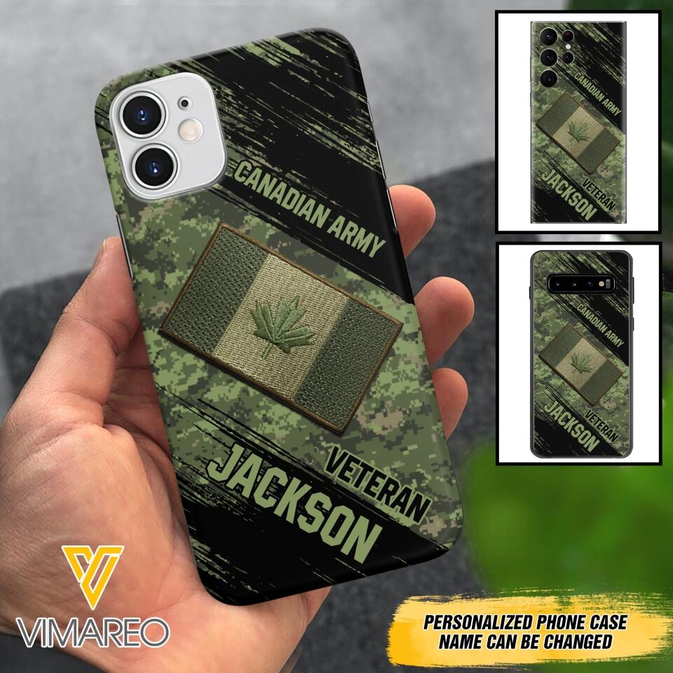 Personalized Canadian Army Veteran Camo Phone Case Printed QTDT2903