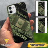 Personalized Canadian Army Veteran Camo Phone Case Printed QTDT2903