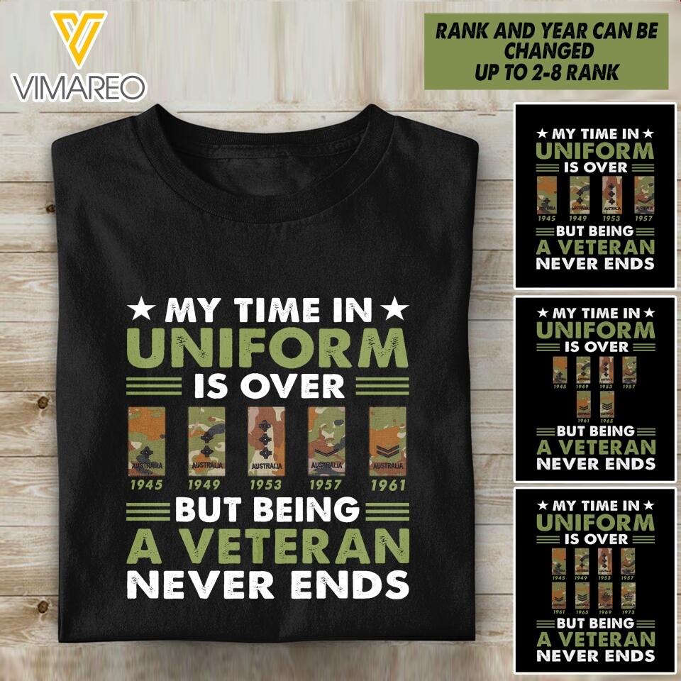 Personalized Australian Veterans Tshirt Printed 22MAR-QH29
