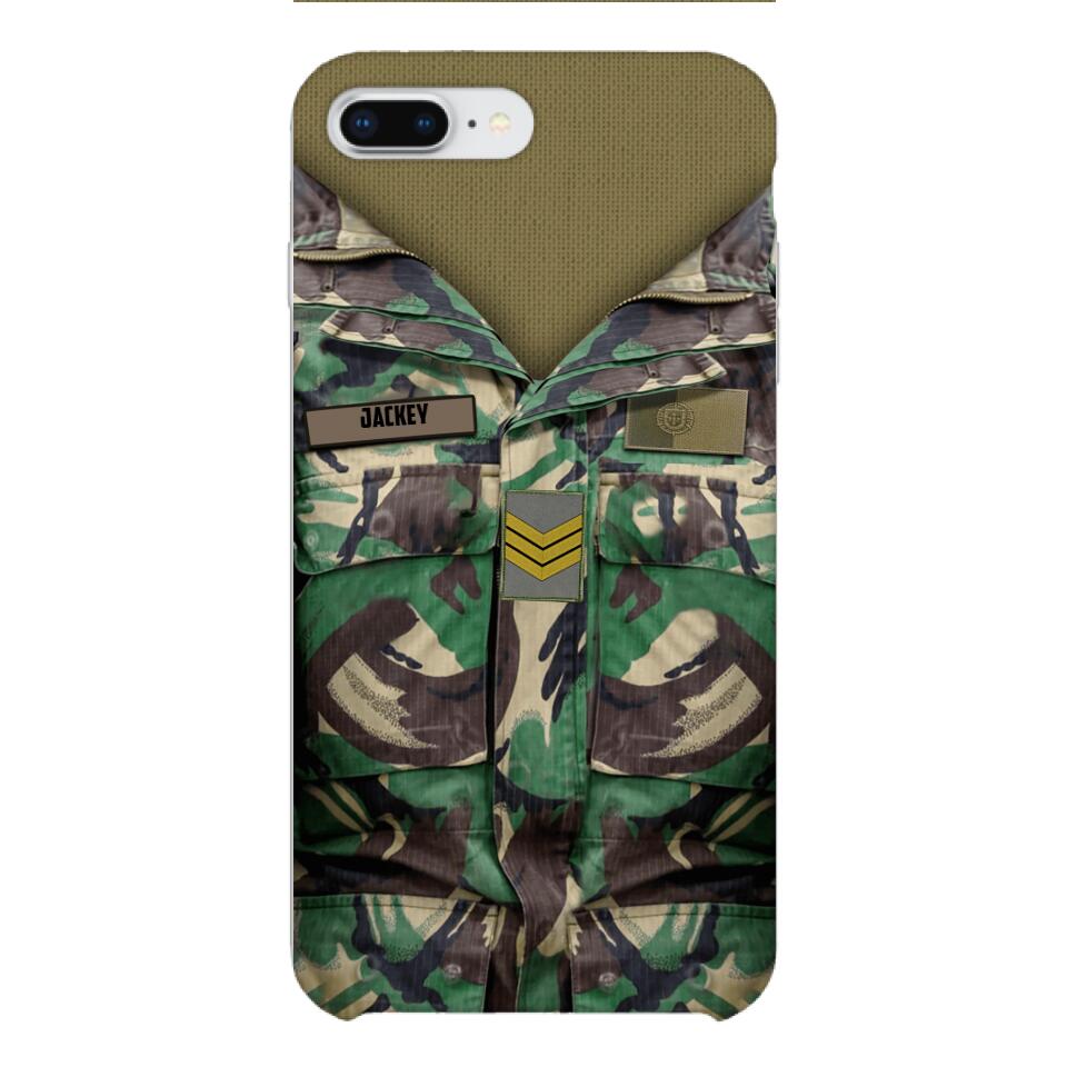 Personalized Portuguese Army Camo Phone Case Printed 22MAR-HQ30