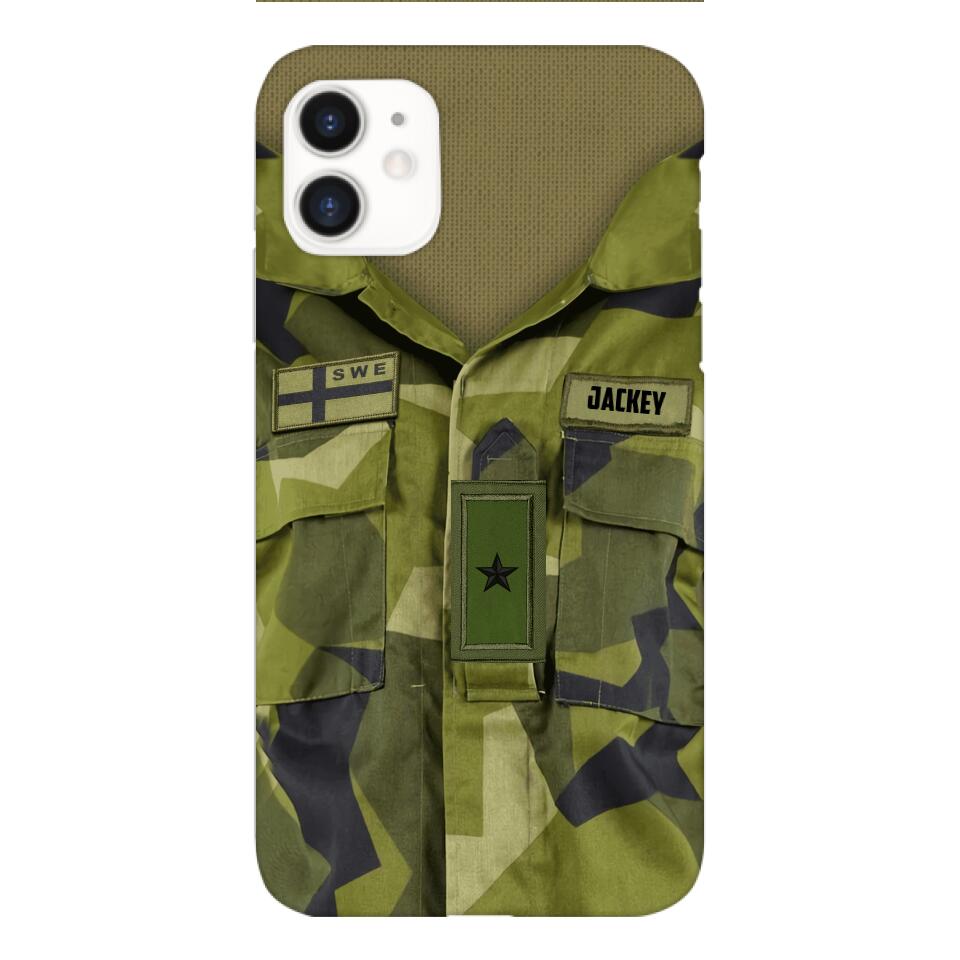 Personalized Swedish Army Camo Phone Case Printed 22MAR-HQ30