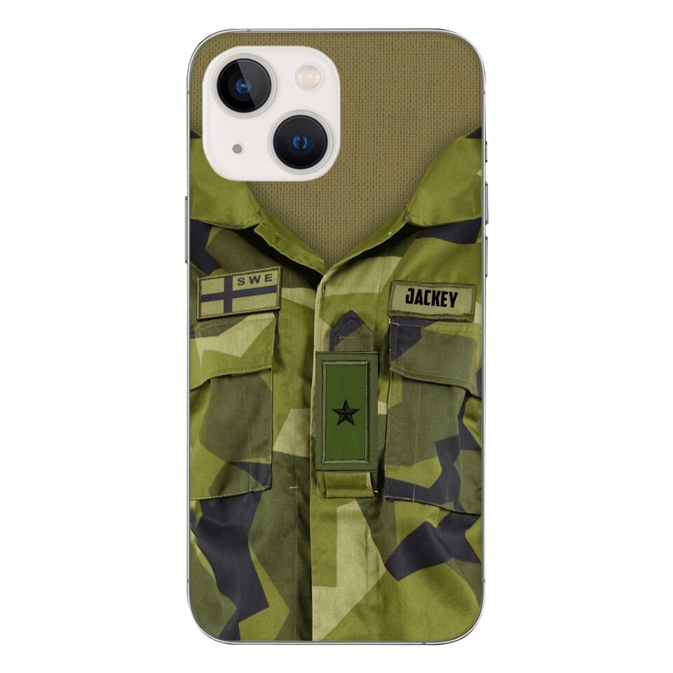 Personalized Swedish Army Camo Phone Case Printed 22MAR-HQ30