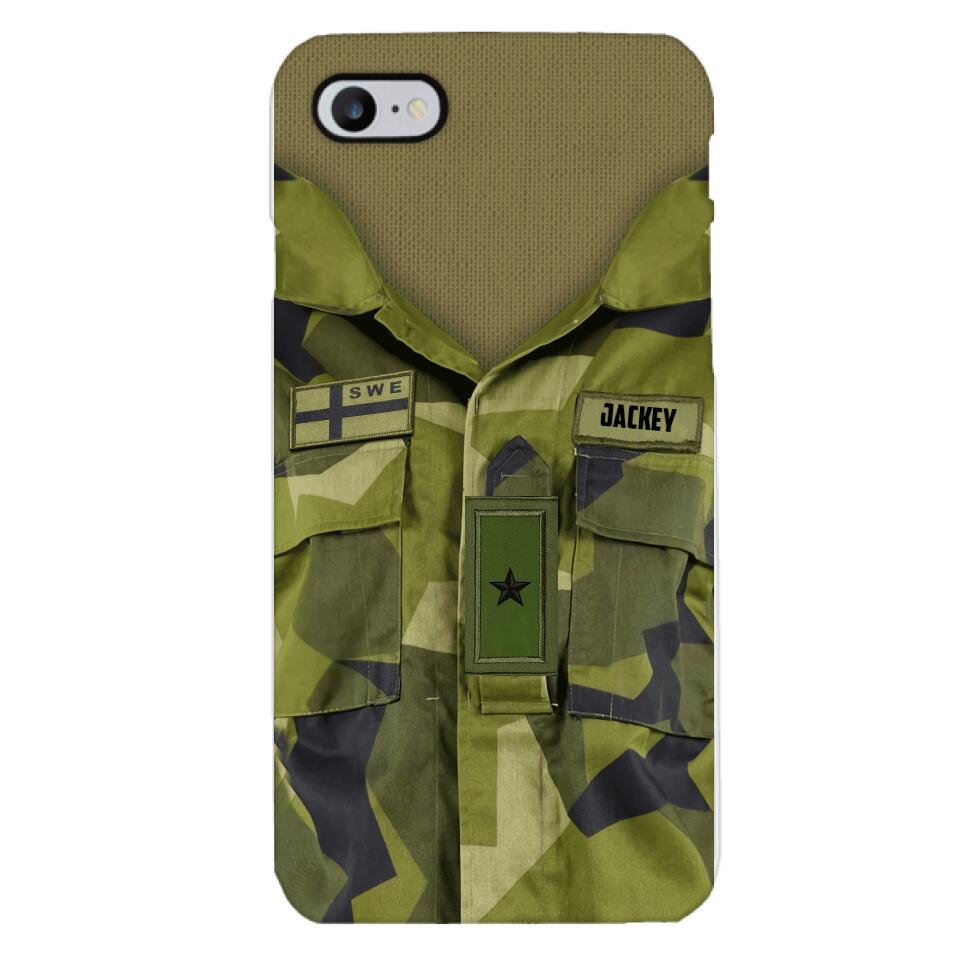 Personalized Swedish Army Camo Phone Case Printed 22MAR-HQ30