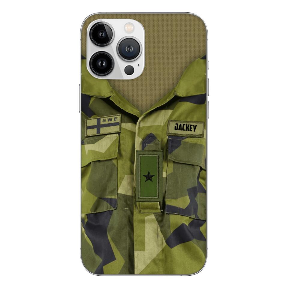 Personalized Swedish Army Camo Phone Case Printed 22MAR-HQ30
