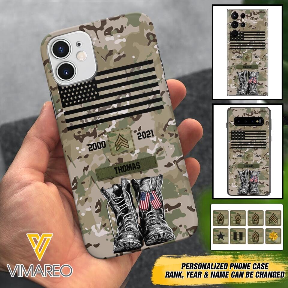 Personalized U.S Army Camo Phone Case Printed QTDT3003