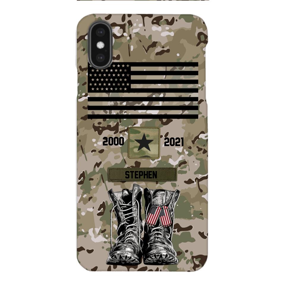 Personalized U.S Army Camo Phone Case Printed QTDT3003