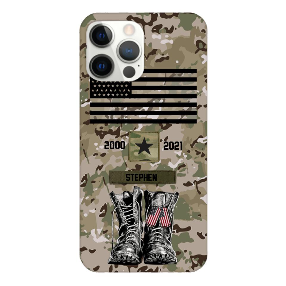 Personalized U.S Army Camo Phone Case Printed QTDT3003