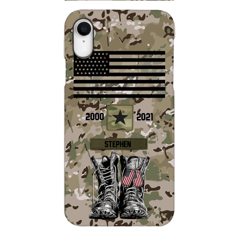Personalized U.S Army Camo Phone Case Printed QTDT3003