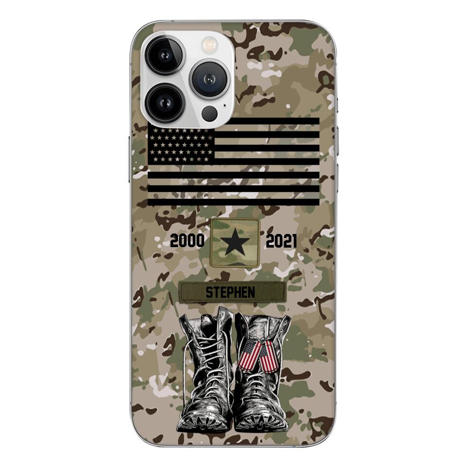 Personalized U.S Army Camo Phone Case Printed QTDT3003