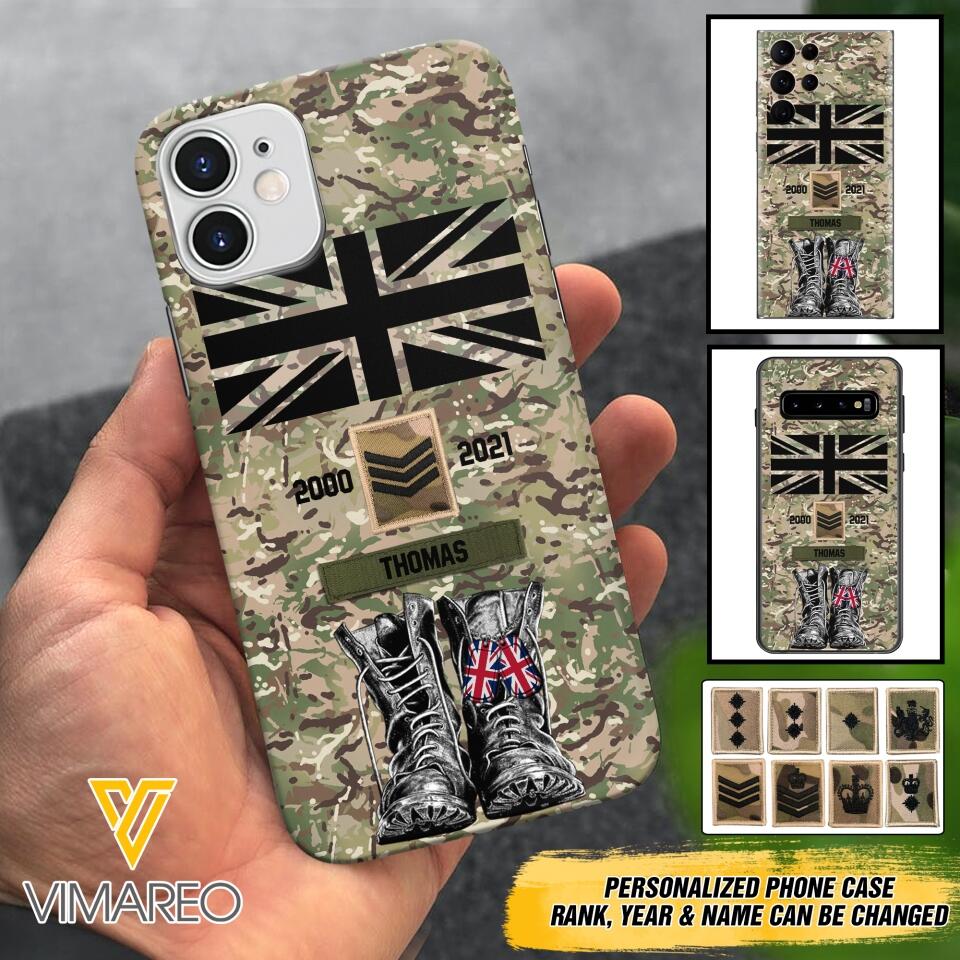 Personalized UK Army Camo Phone Case Printed QTDT3003