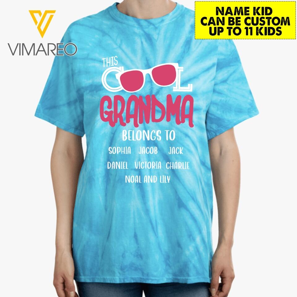 Personalized This Cool Grandma Tie Dye Tshirt Printed 22MAR-HC30
