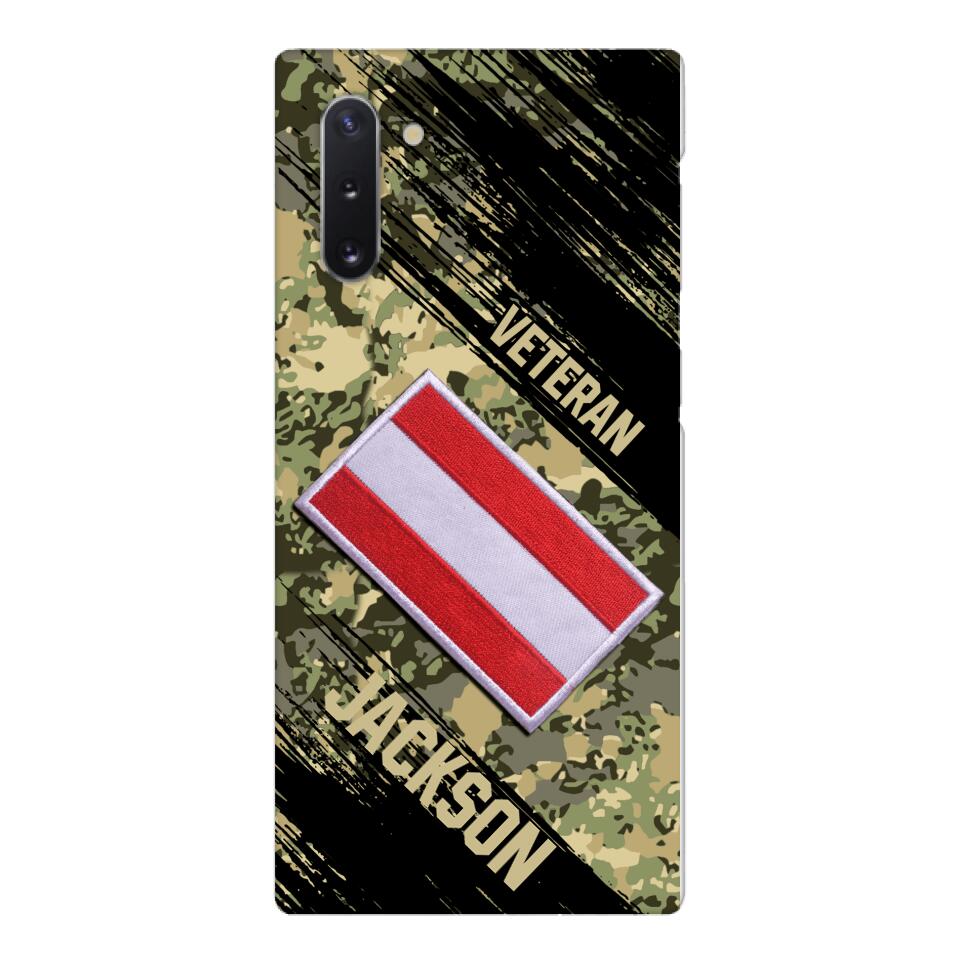 Personalized Austria Army Veteran Camo Phone Case Printed QTDT3103