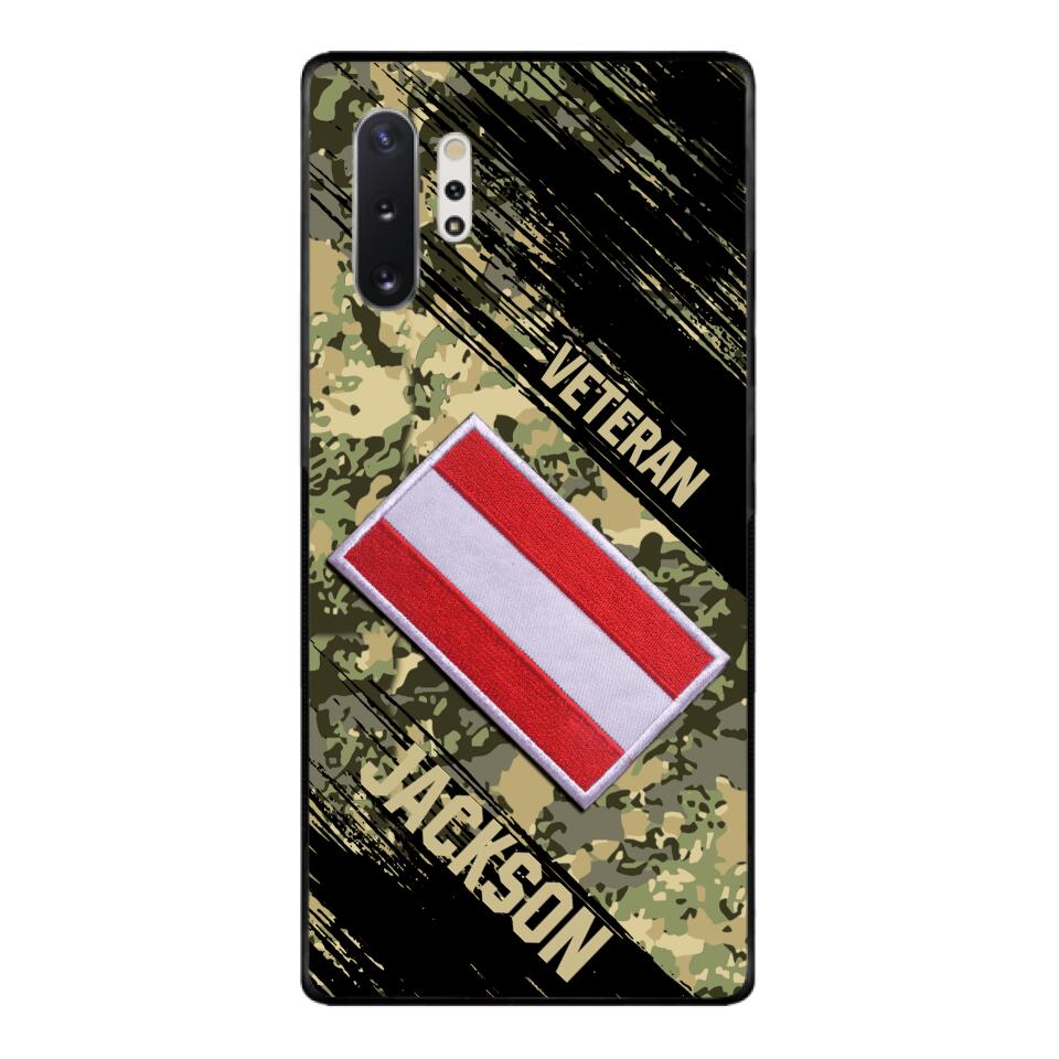 Personalized Austria Army Veteran Camo Phone Case Printed QTDT3103