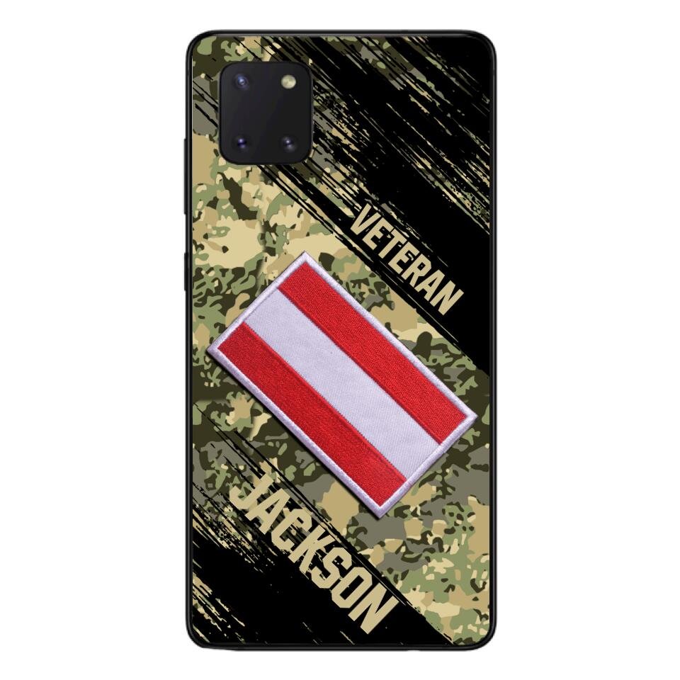 Personalized Austria Army Veteran Camo Phone Case Printed QTDT3103