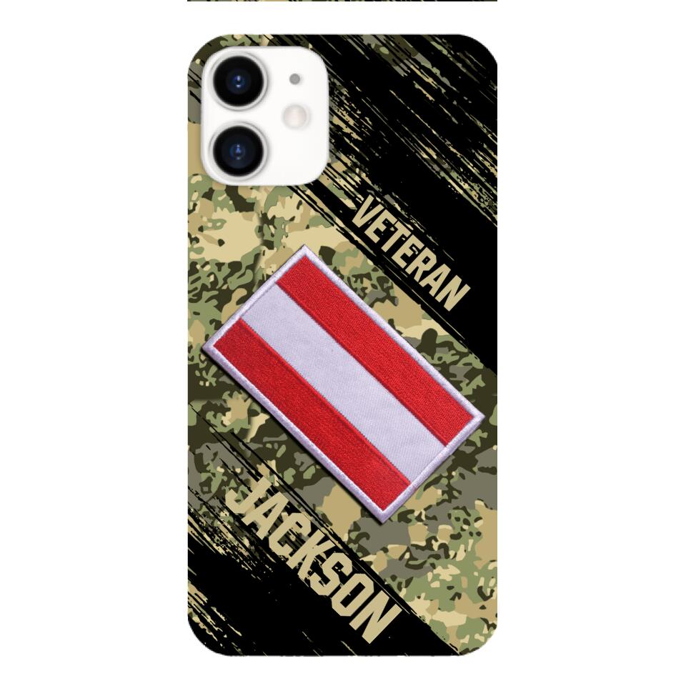Personalized Austria Army Veteran Camo Phone Case Printed QTDT3103