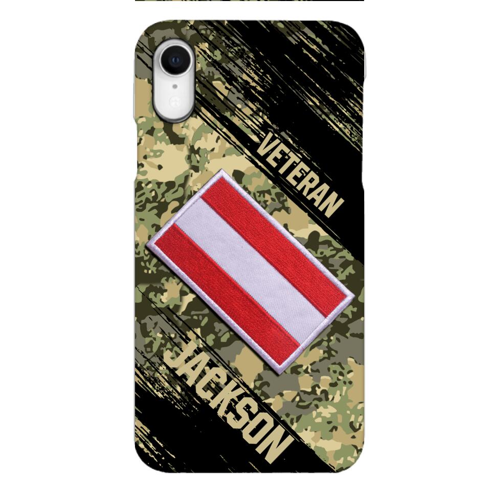 Personalized Austria Army Veteran Camo Phone Case Printed QTDT3103