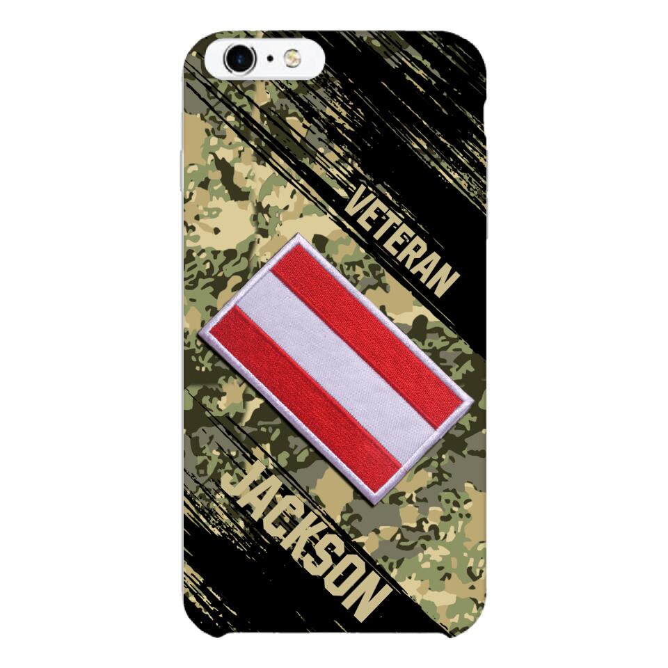 Personalized Austria Army Veteran Camo Phone Case Printed QTDT3103
