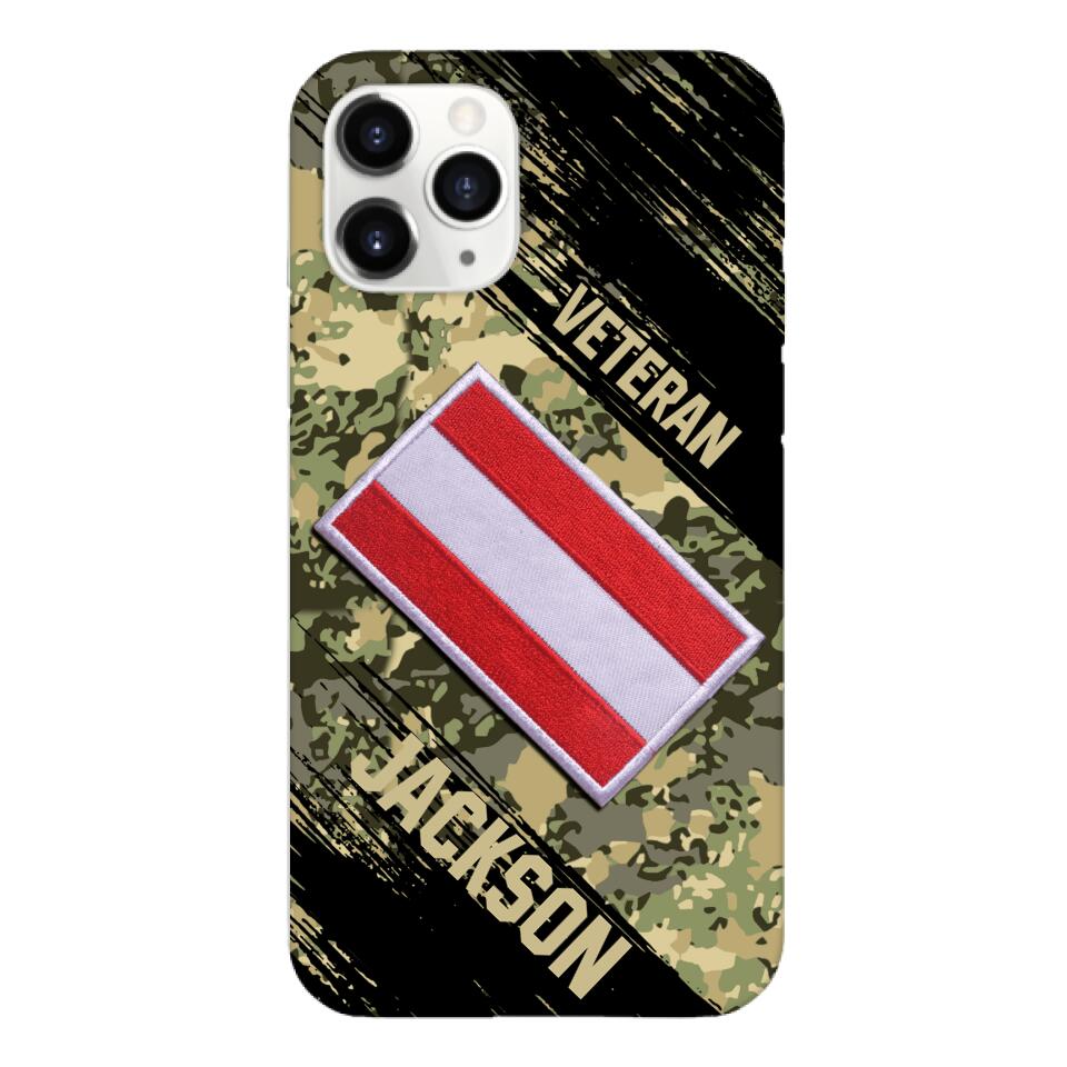 Personalized Austria Army Veteran Camo Phone Case Printed QTDT3103