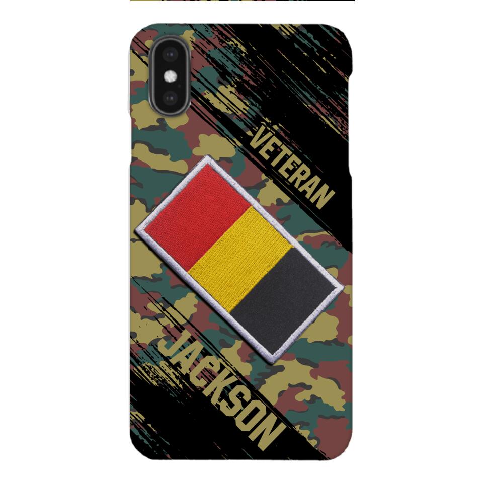 Personalized Belgium Army Veteran Camo Phone Case Printed QTDT3103