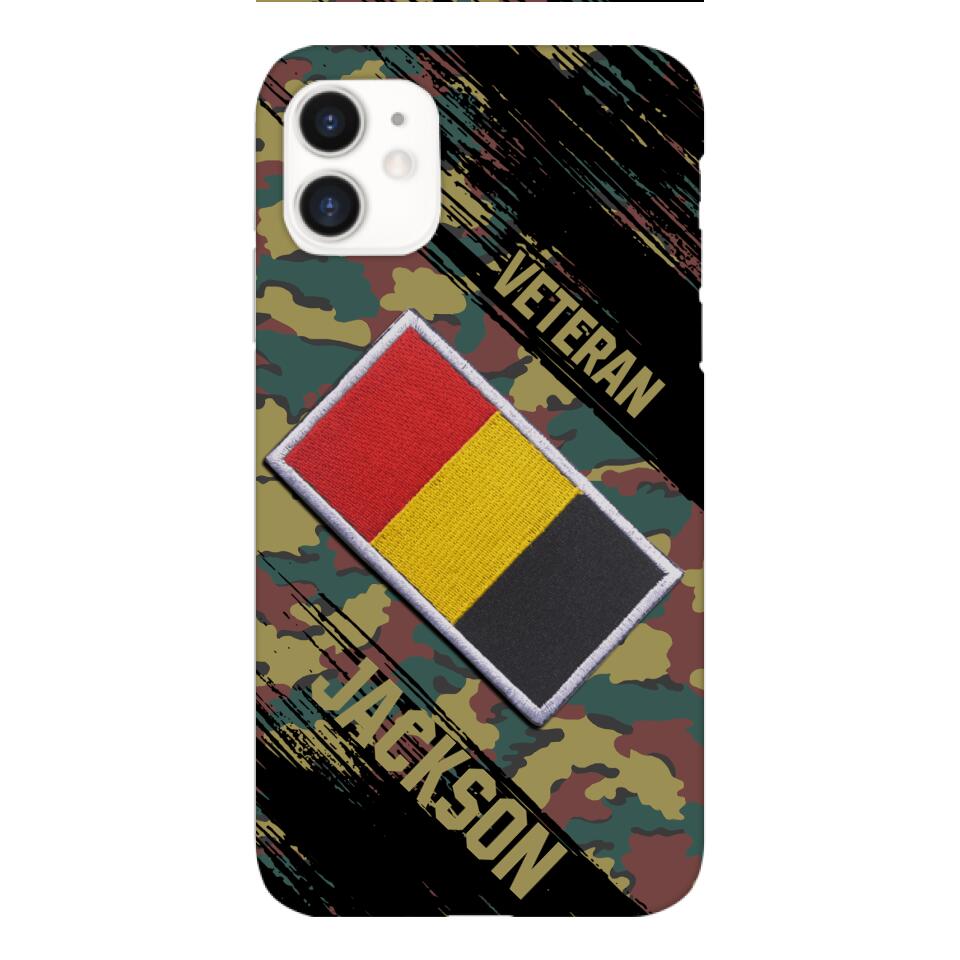 Personalized Belgium Army Veteran Camo Phone Case Printed QTDT3103