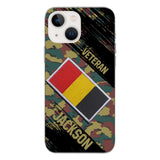 Personalized Belgium Army Veteran Camo Phone Case Printed QTDT3103