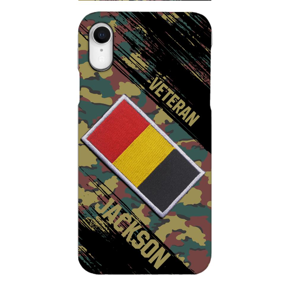 Personalized Belgium Army Veteran Camo Phone Case Printed QTDT3103