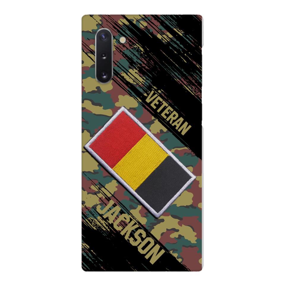 Personalized Belgium Army Veteran Camo Phone Case Printed QTDT3103