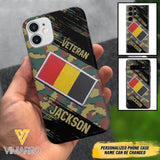 Personalized Belgium Army Veteran Camo Phone Case Printed QTDT3103
