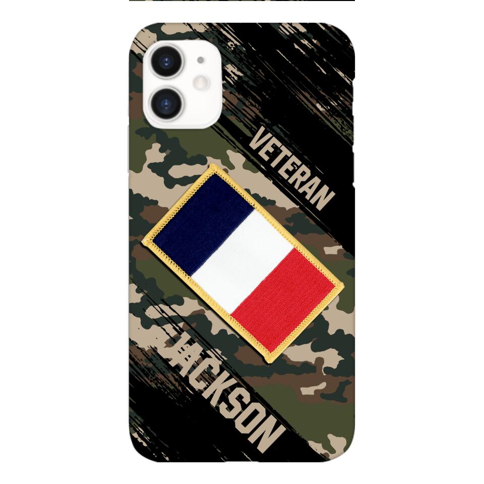 Personalized French Army Veteran Camo Phone Case Printed QTDT3103