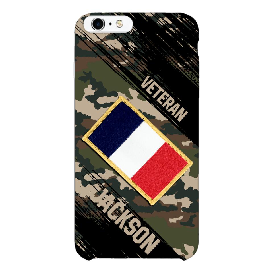 Personalized French Army Veteran Camo Phone Case Printed QTDT3103