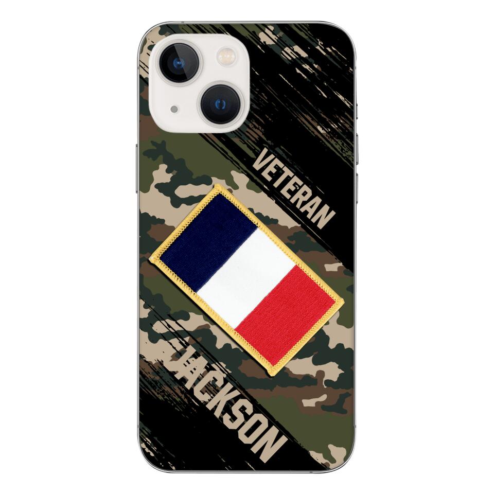 Personalized French Army Veteran Camo Phone Case Printed QTDT3103