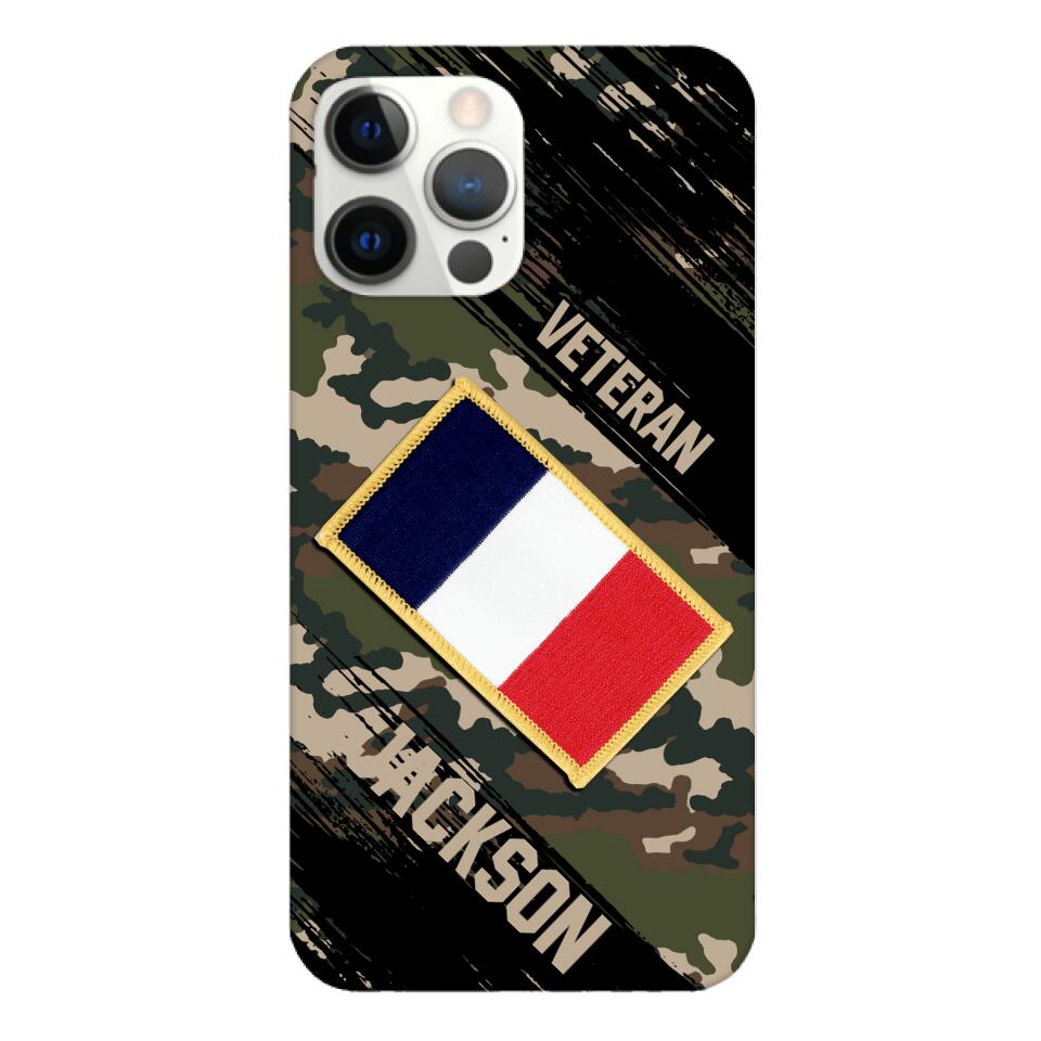 Personalized French Army Veteran Camo Phone Case Printed QTDT3103