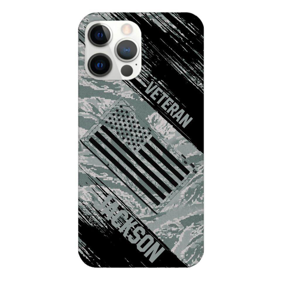 Personalized U.S Airforce Veteran Camo Phone Case Printed QTDT3103