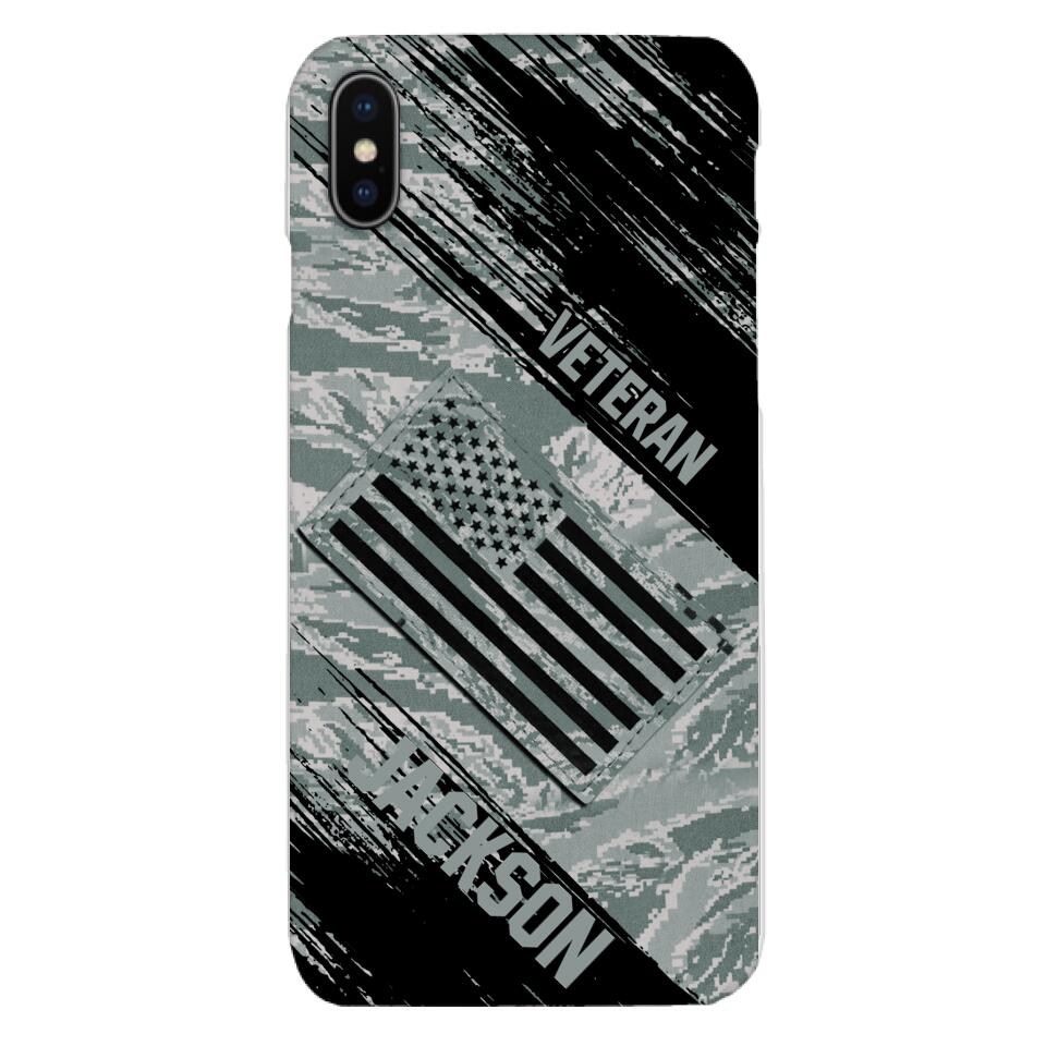 Personalized U.S Airforce Veteran Camo Phone Case Printed QTDT3103