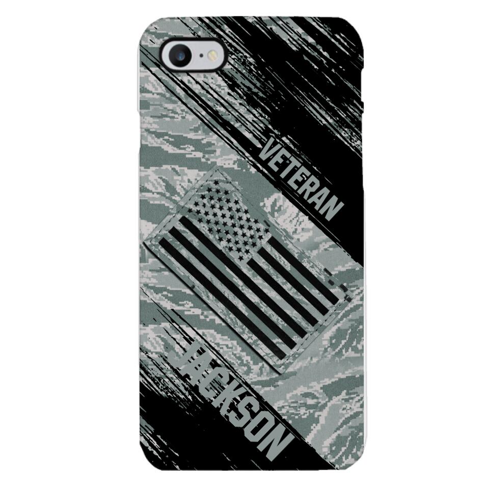 Personalized U.S Airforce Veteran Camo Phone Case Printed QTDT3103