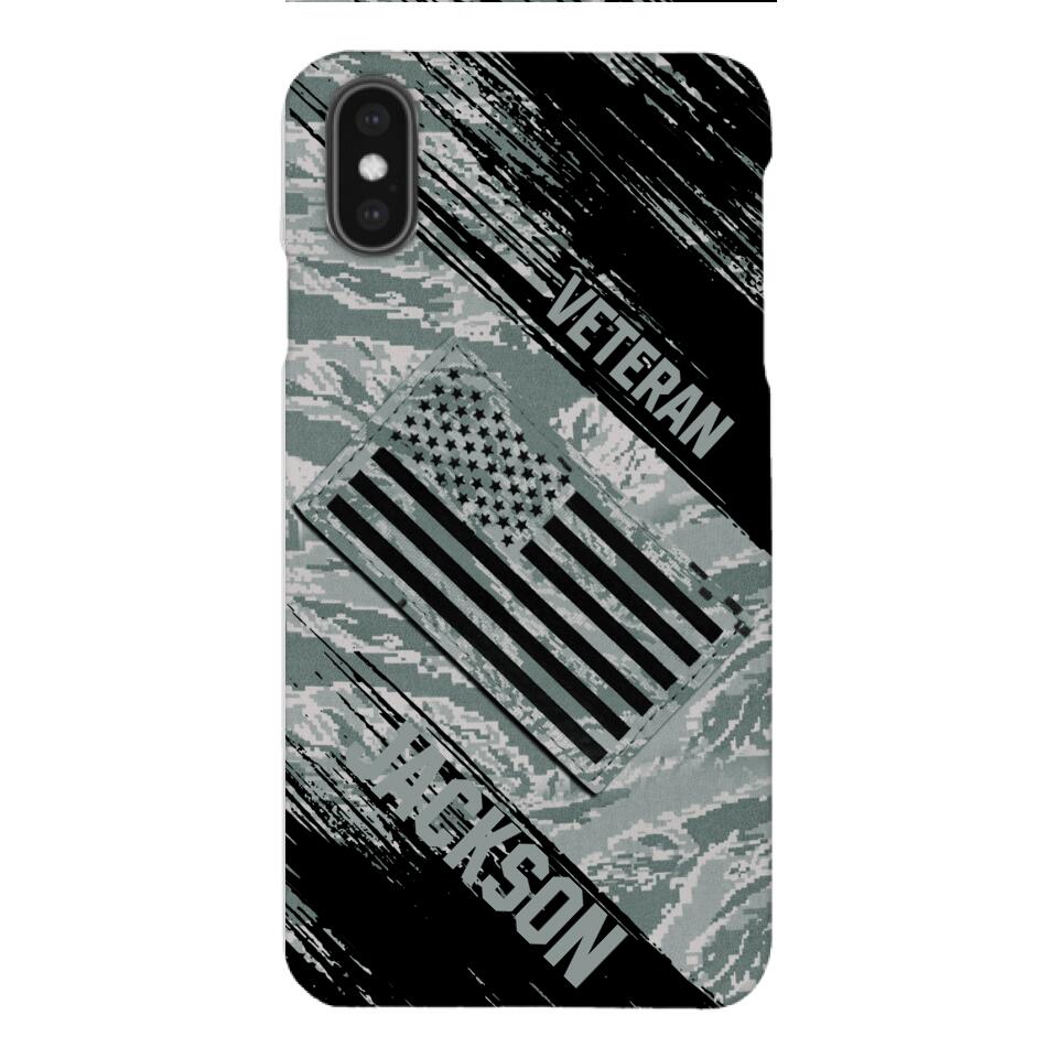 Personalized U.S Airforce Veteran Camo Phone Case Printed QTDT3103