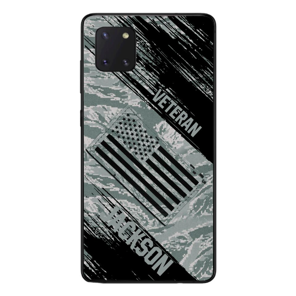 Personalized U.S Airforce Veteran Camo Phone Case Printed QTDT3103