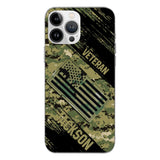 Personalized U.S Navy Veteran Camo Phone Case Printed QTDT3103