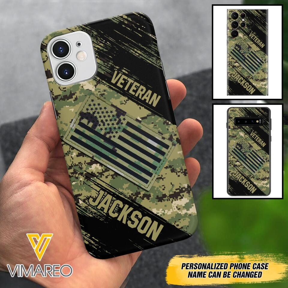 Personalized U.S Navy Veteran Camo Phone Case Printed QTDT3103