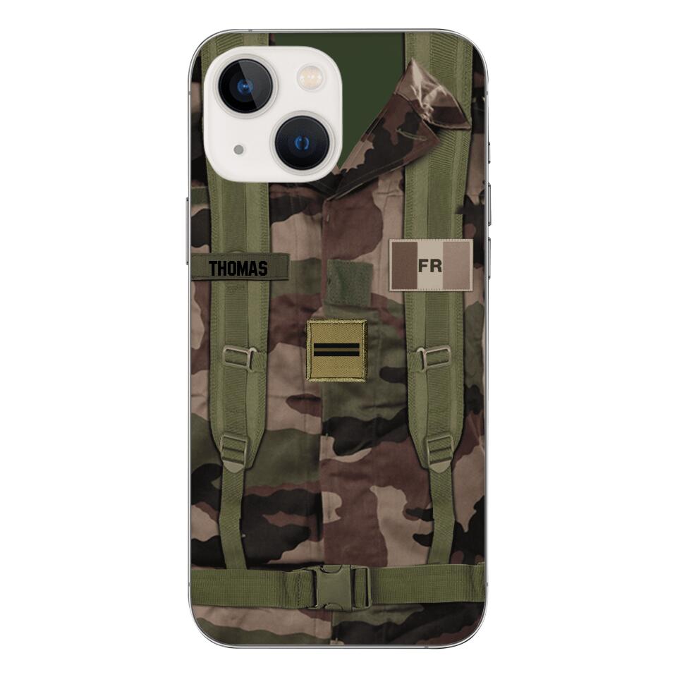 Personalized French Army Veteran Camo Phone Case Printed 3T 3103