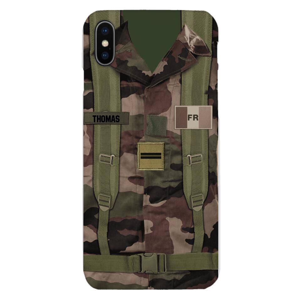 Personalized French Army Veteran Camo Phone Case Printed 3T 3103