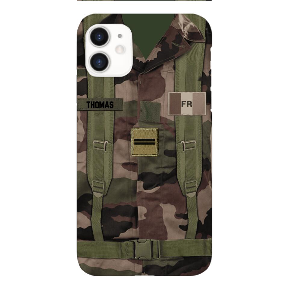 Personalized French Army Veteran Camo Phone Case Printed 3T 3103