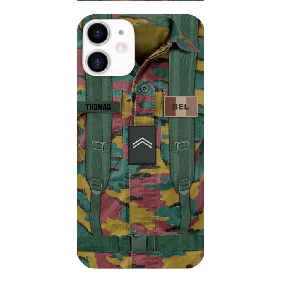 Personalized Belgium Army Veteran Camo Phone Case Printed 3T 3103