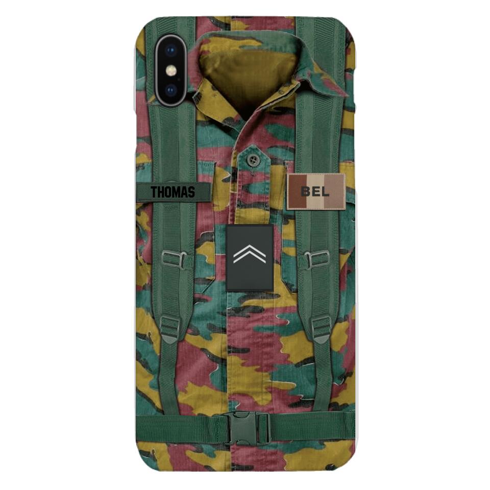 Personalized Belgium Army Veteran Camo Phone Case Printed 3T 3103